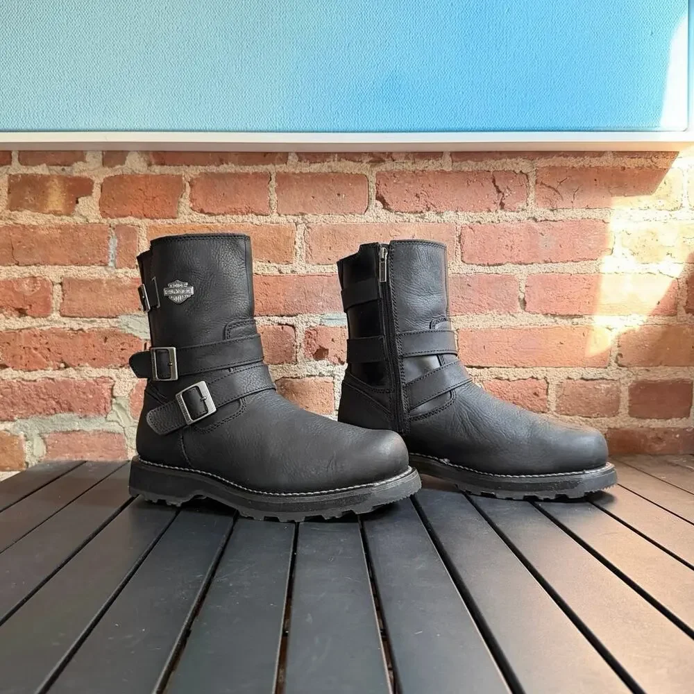 Harley-Davidson Men's Parker 8-Inch Black Motorcycle Boots